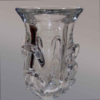 Vase en cristal Val Saint Lambert vintage Guido Bon