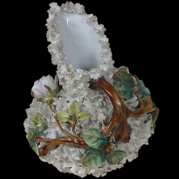 pair antique german porcelain vases floral late 19th century decorative