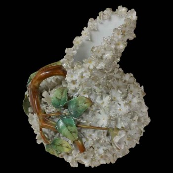 Pair of 19th-century German porcelain vases with antique floral decoration