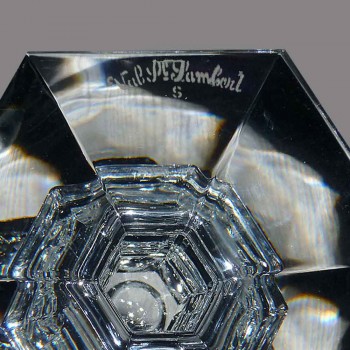 Paire de grand bougeoirs chandeliers en cristal val saint Lambert XX siècle