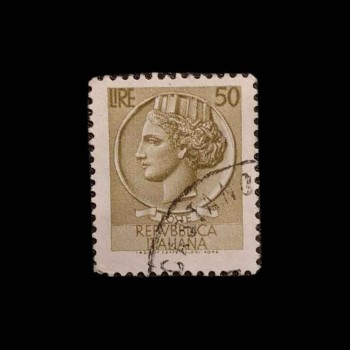 Italian stamp Syracuse 50 lira