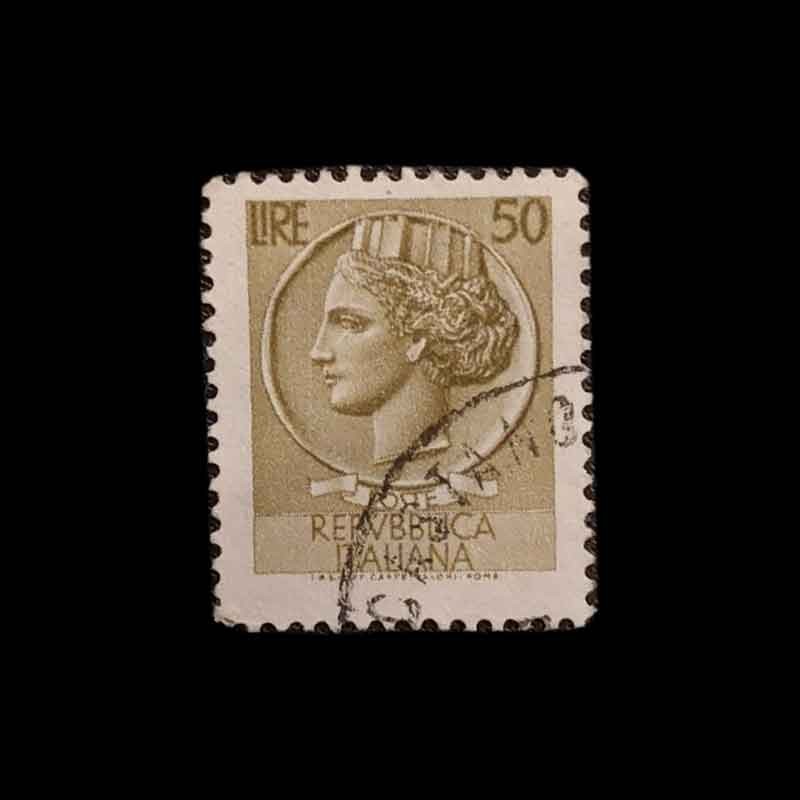 Italian stamp Syracuse 50 lira