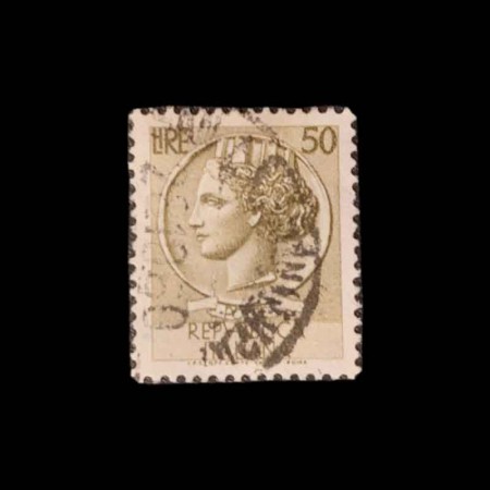 Italian stamp Syracuse 50 lire cancelled