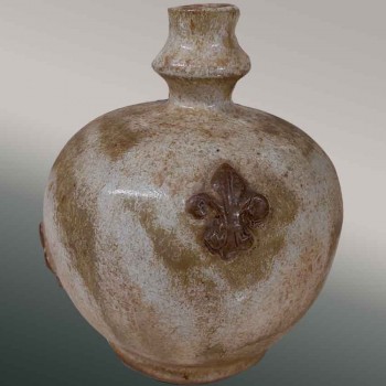 roger guerin bouffioulx stoneware pitcher belgian pottery fleur de lis