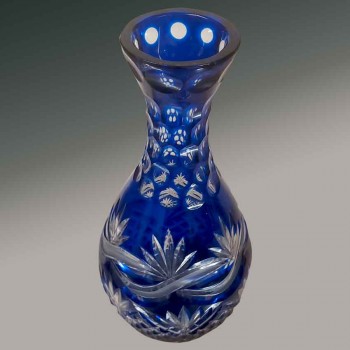 Juego de vino Art Déco de cristal azul cobalto, jarra, copas de vino, tamaños