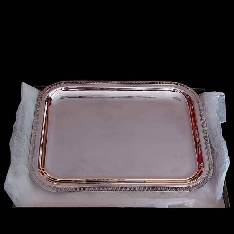 christofle malmaison silver plated tray rectangular original box