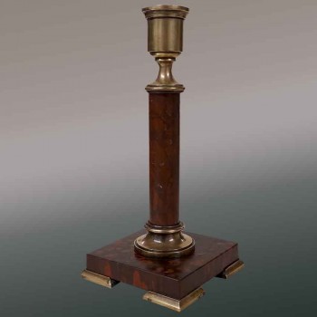 Paar Louis-XVI-Kerzenleuchter, Griotte-Marmor, Bronze, 18. Jahrhundert, antike Kerzenleuchter