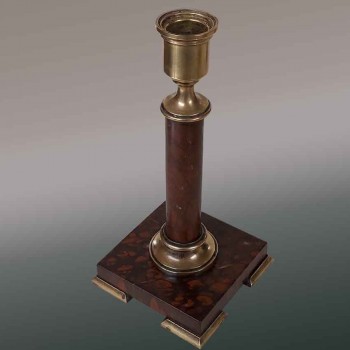 Par de candelabros Luis XVI, mármol griotte, bronce, siglo XVIII, candelabros antiguos