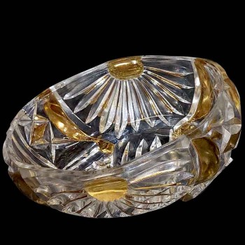 Baccarat crystal jewelry box, gilt cut, 19th century, Le Creusot antique luxury box