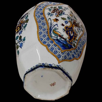 Ein Paar polychrome Ingwertöpfe aus Steingut aus dem 19.