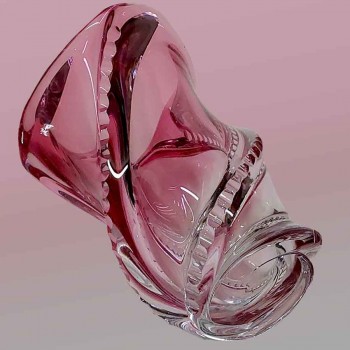 val saint lambert crystal vase delvenne sommerso twisted design 1958