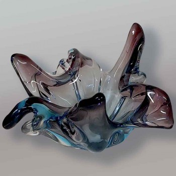 Coppa in vetro artistico di Murano d'epoca circa 1970