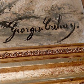 georges crehay oil painting deer