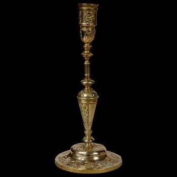 Pair of oriental ormolu candlestick torches