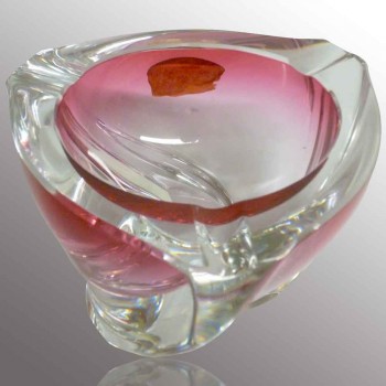 cendrier en cristal Val Saint Lambert vintage R. Delvenne
