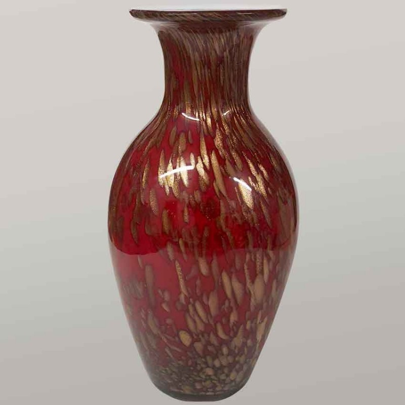 Vase Murano Vintage overlay rouge Vase Murano Vintage overlay rouge