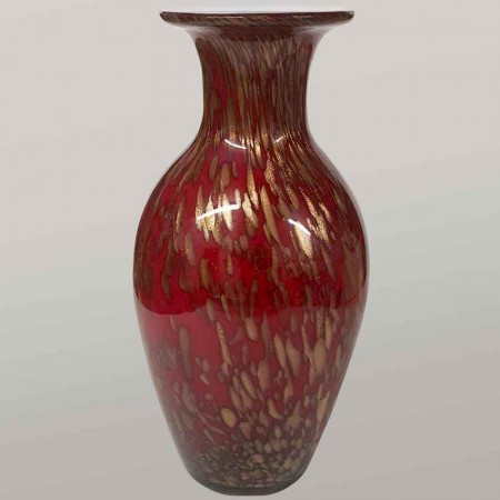 Vase Murano Vintage overlay rouge
