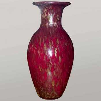 Vase Murano Vintage overlay rouge