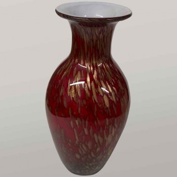 Vase Murano Vintage overlay rouge
