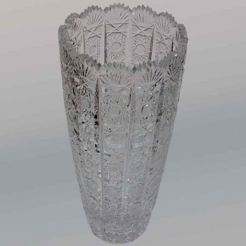 Vase en cristal de Bohème ancien d'époque Art déco