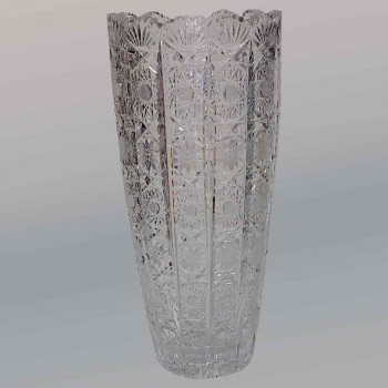 Antique Bohemian crystal vase from the Art Deco period
