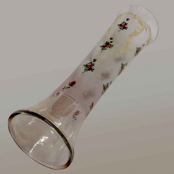 Par de jarrones de cristal esmaltado Art Nouveau