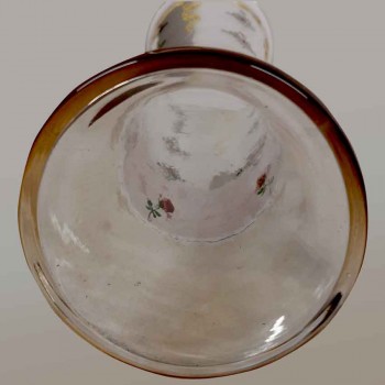 Par de jarrones de cristal esmaltado Art Nouveau