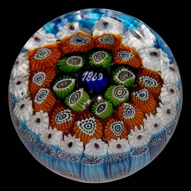 Sulfure Baccarat millefiori daté du 19ème siècle Sulfure Baccarat millefiori daté du 19ème siècle