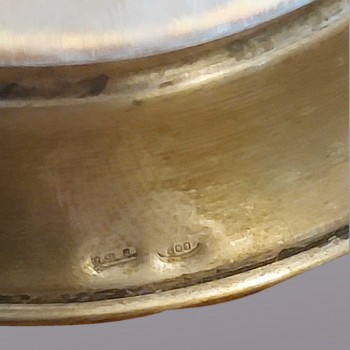 Vaso a bocciolo in cristallo italiano su base in argento