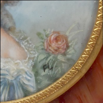 Zwei Miniaturporträts von Ludwig XVI. und Königin Marie Antoinette, signiert FL, 19. Jahrhundert