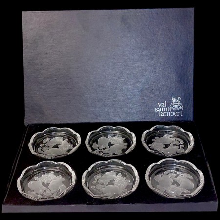 Val Saint Lambert crystal coaster, Brussels collection