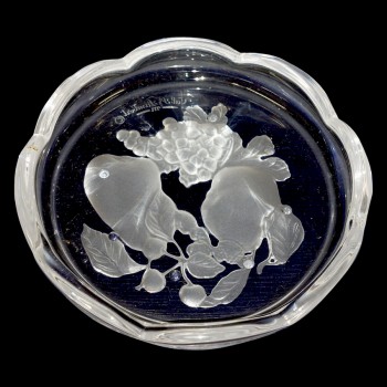 Val Saint Lambert crystal coaster, Brussels collection