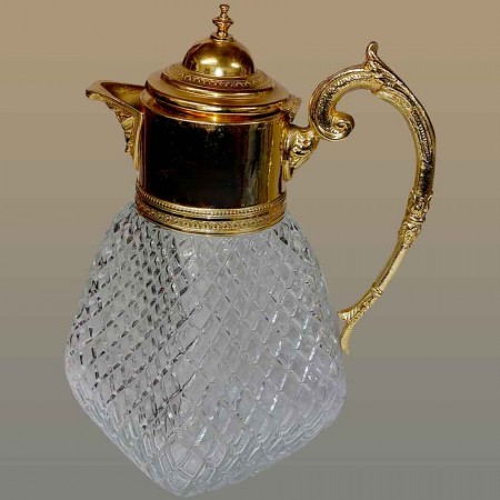 Carafe en cristal taillé Edward Latham 1920 Art Déco pièce antique verrerie de collection