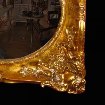 Spiegel in hout en verguld stucwerk eind 19e eeuw