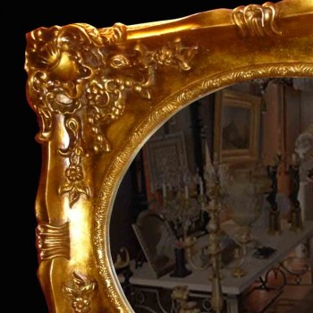 Specchiera in legno e stucco dorato fine Ottocento