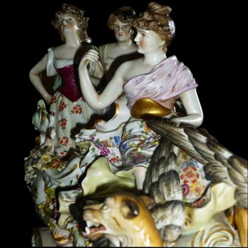Grupo de porcelana alemana del siglo XIX