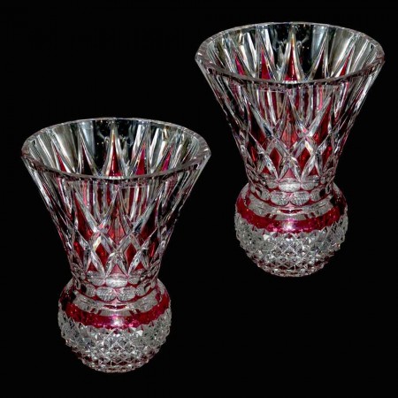 Pair of crystal vases Val Saint Lambert (Charles Graffart)