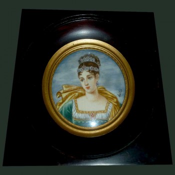Miniature of Pauline Bonaparte Signed