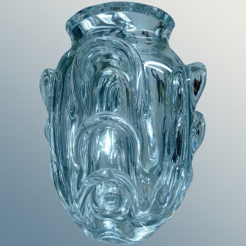 Vase en cristal Val Saint Lambert vintage Guido Bon