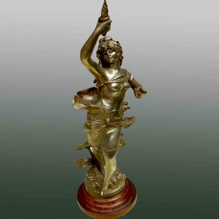 Bronze by Auguste       Moreau titled Marguerite France 1880