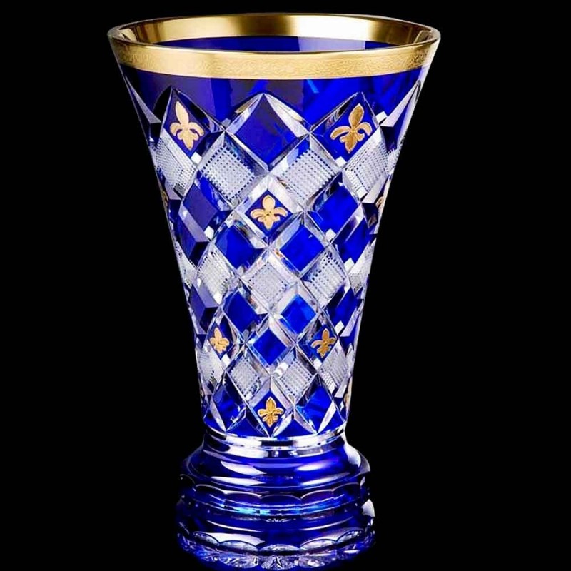 Vase en cristal et or cristal de France Vase en cristal et or cristal de France