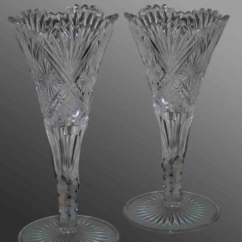 Paire de vases cristal val Saint Lambert 1900