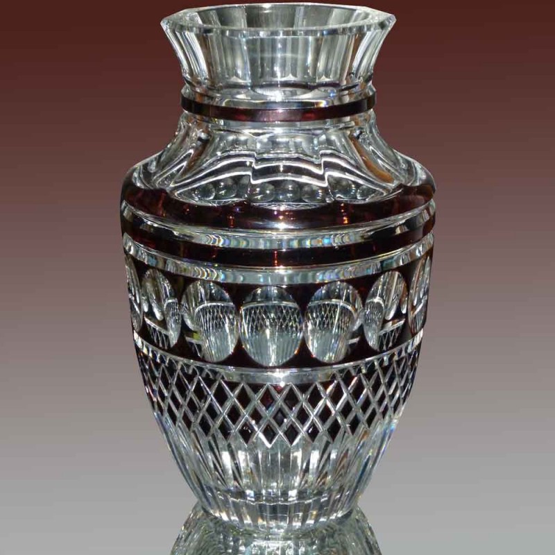vase en cristal du val saint Lambert Charles Graffart signé vase en cristal du val saint Lambert Charles Graffart signé