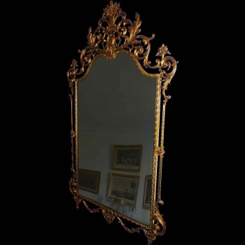 Louis XVI-stijl spiegel in verguld brons 19e eeuw