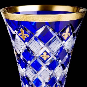 French crystal and gold crystal vase
