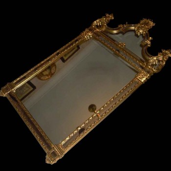 mirror Louis XV style gilded wood with gold leaf