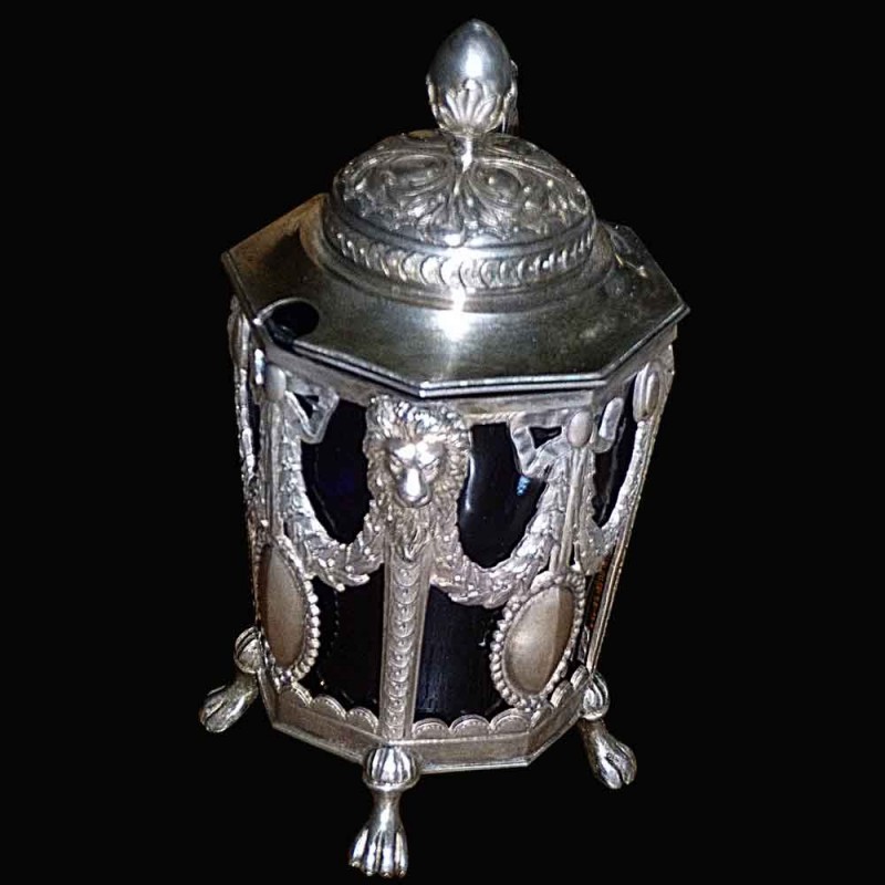 Moutardier en argent XVIII eme siecle Moutardier en argent XVIII eme siecle