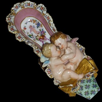 Porcelana Meissen policromada y oro del siglo XVIII.