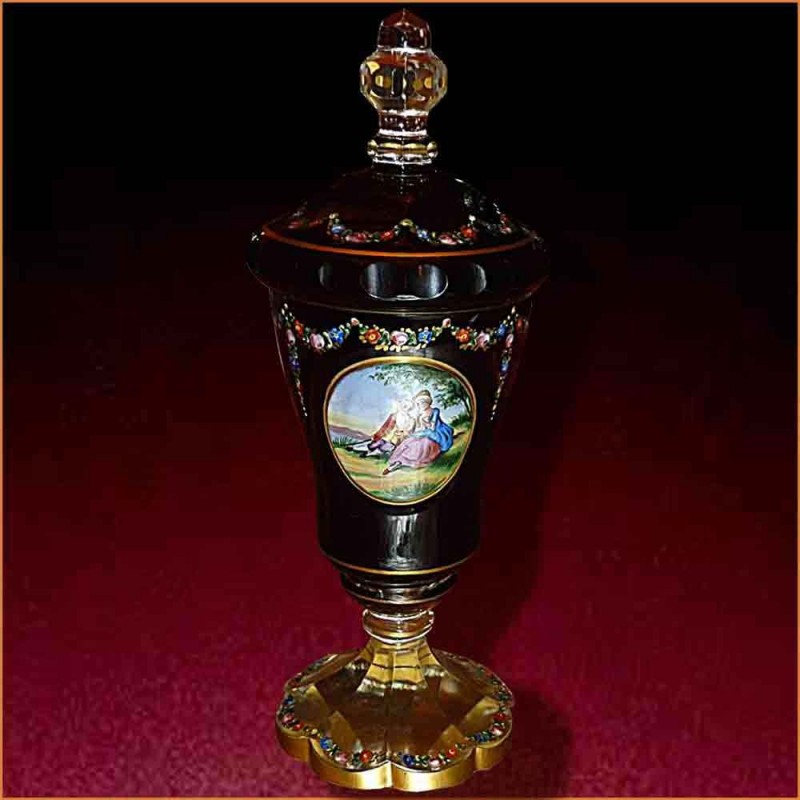Crystal Bohemian Moser Ruby drageoire XIX Crystal Bohemian Moser Ruby drageoire XIX