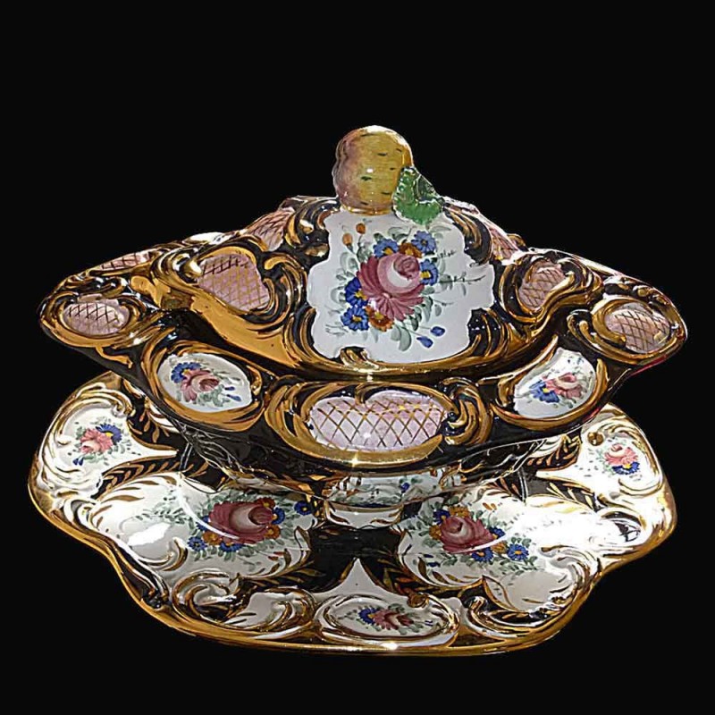 Elegante soupiere et son presentoir H. Bequet Elegante soupiere et son presentoir H. Bequet